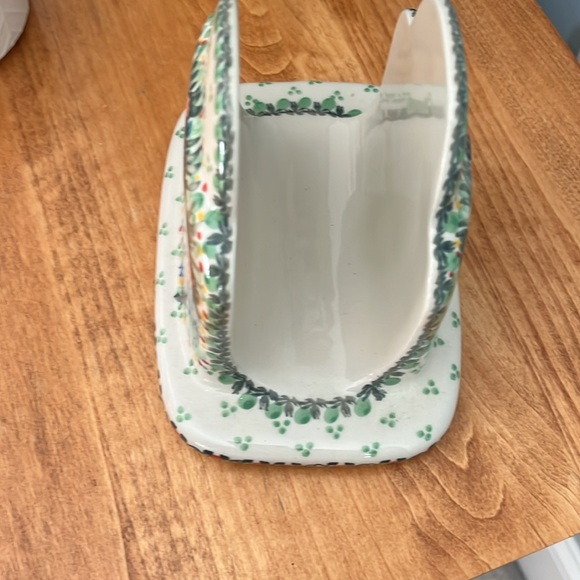 NIB ceramika artystyczna boleslawiec European stoneware napkin holder- Poland - Picture 7 of 8